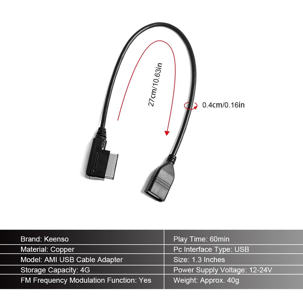 USB AMI MMI AUX Cable - Audio Adapter For