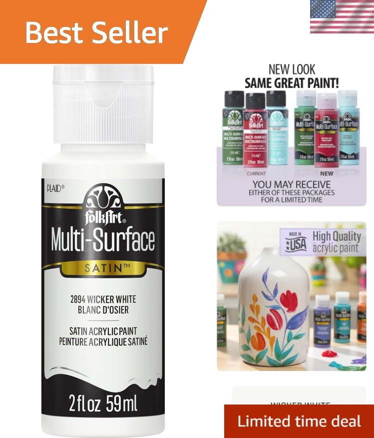 Multi-Surface Paint in Assorted Colors 2 oz, 2894, Wicker White