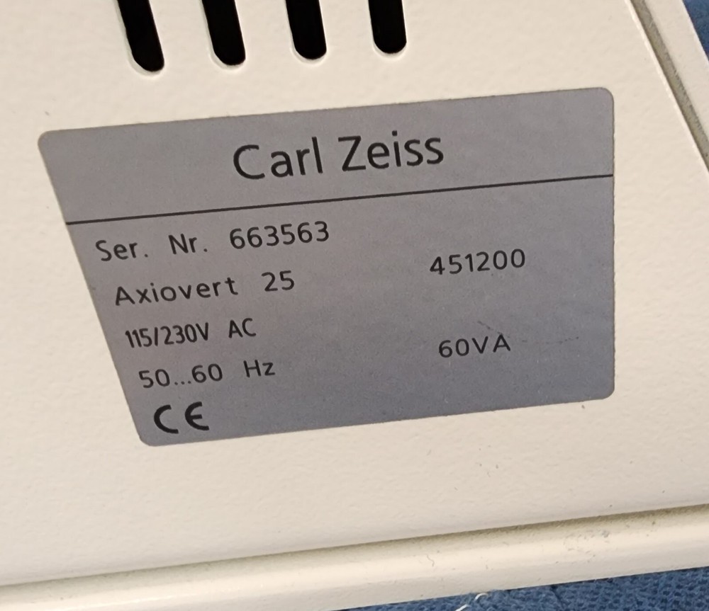 Carl Zeiss AXIOVERT 25 Phase Contrast Reverse Microscope With 2 Objectives