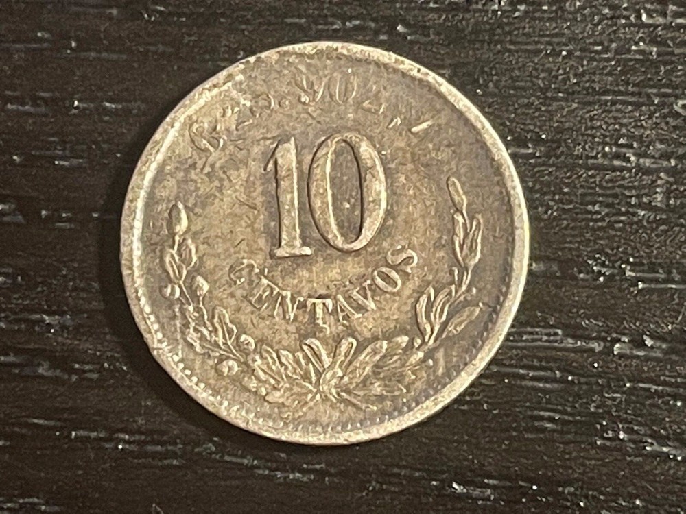 1893 Mexico 10 Centavos Coin
