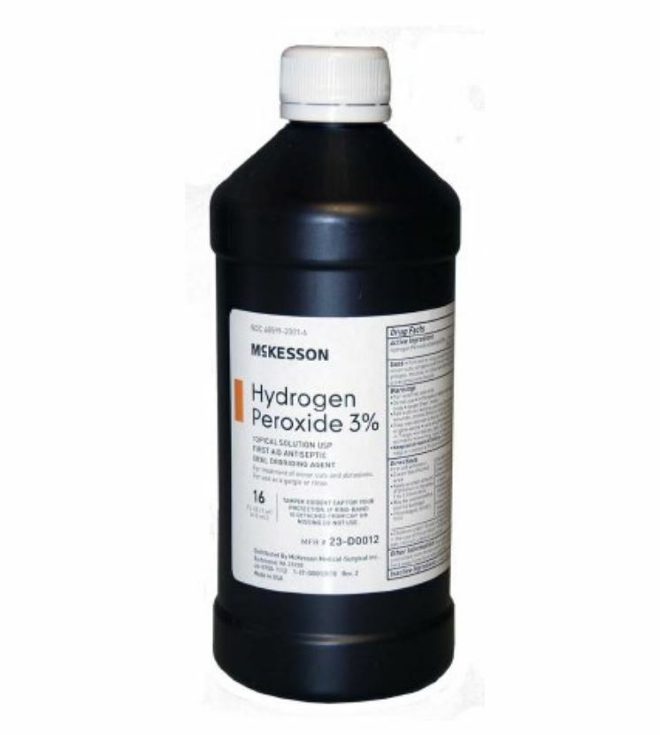 McKesson Hydrogen Peroxide Solution 16 oz. Bottle -12/Case