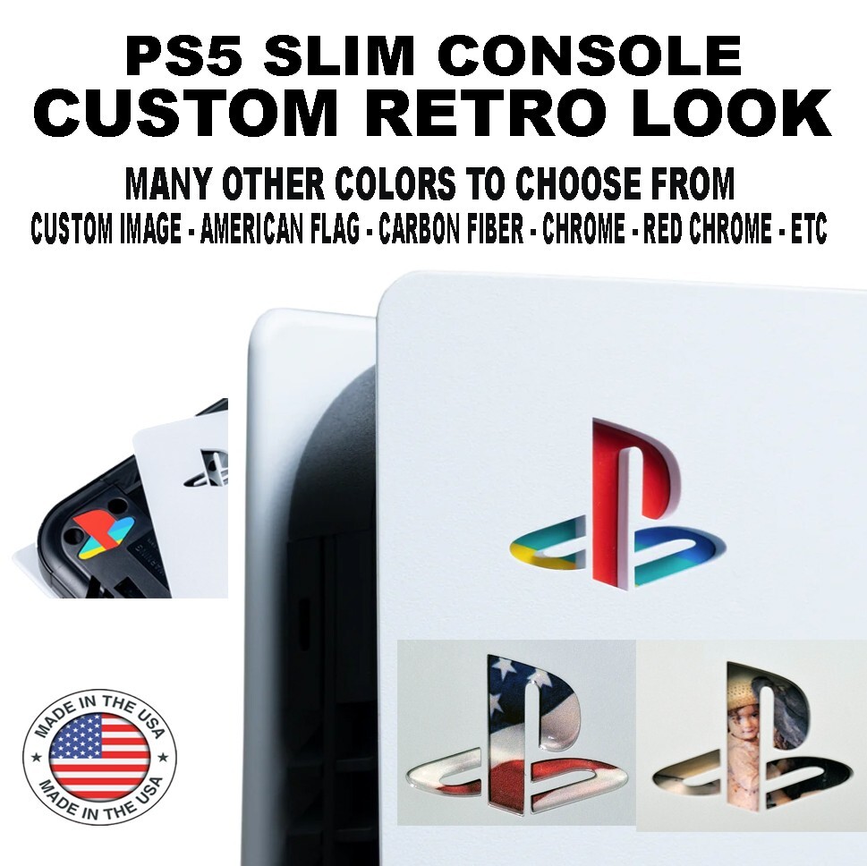 Ps5 Decal Insert Corner Console Classic Retro Slim Disc & Digital Version only