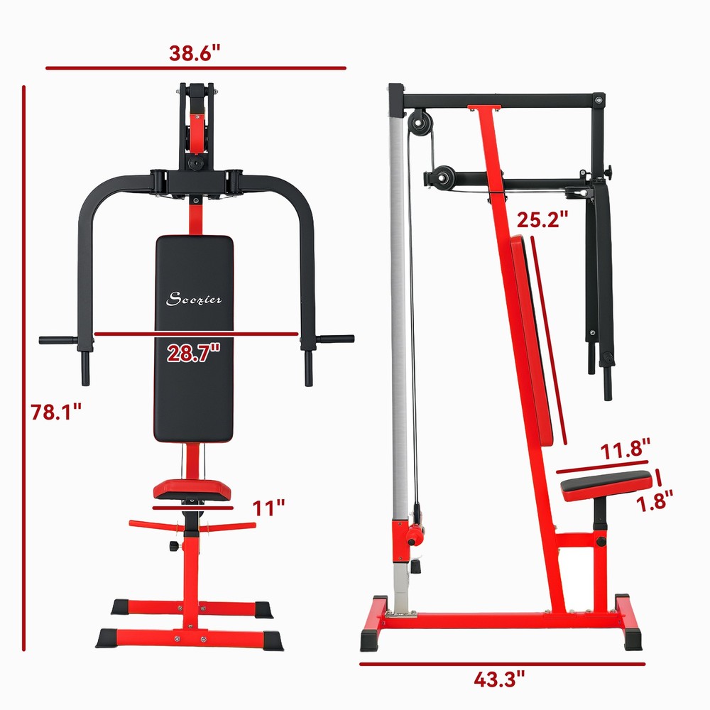 Soozier Chest Fly and Press Machine for Upper Body Training, Red