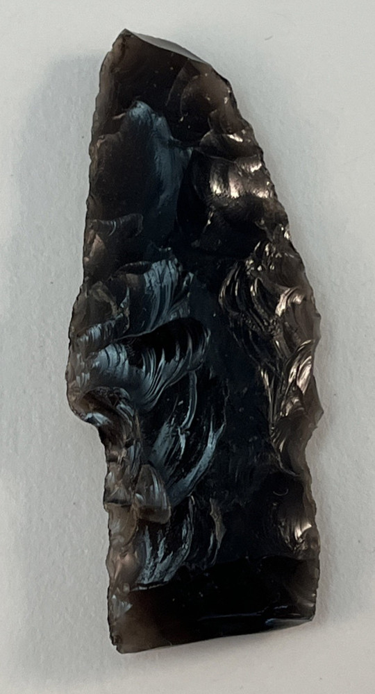 Obsidian Black Arrowhead Spearhead - Age Unknown