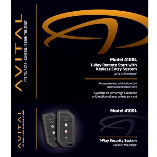 1-Way Remote Start System with 2 Remotes, Keyless Entry, Car Starter, Security F