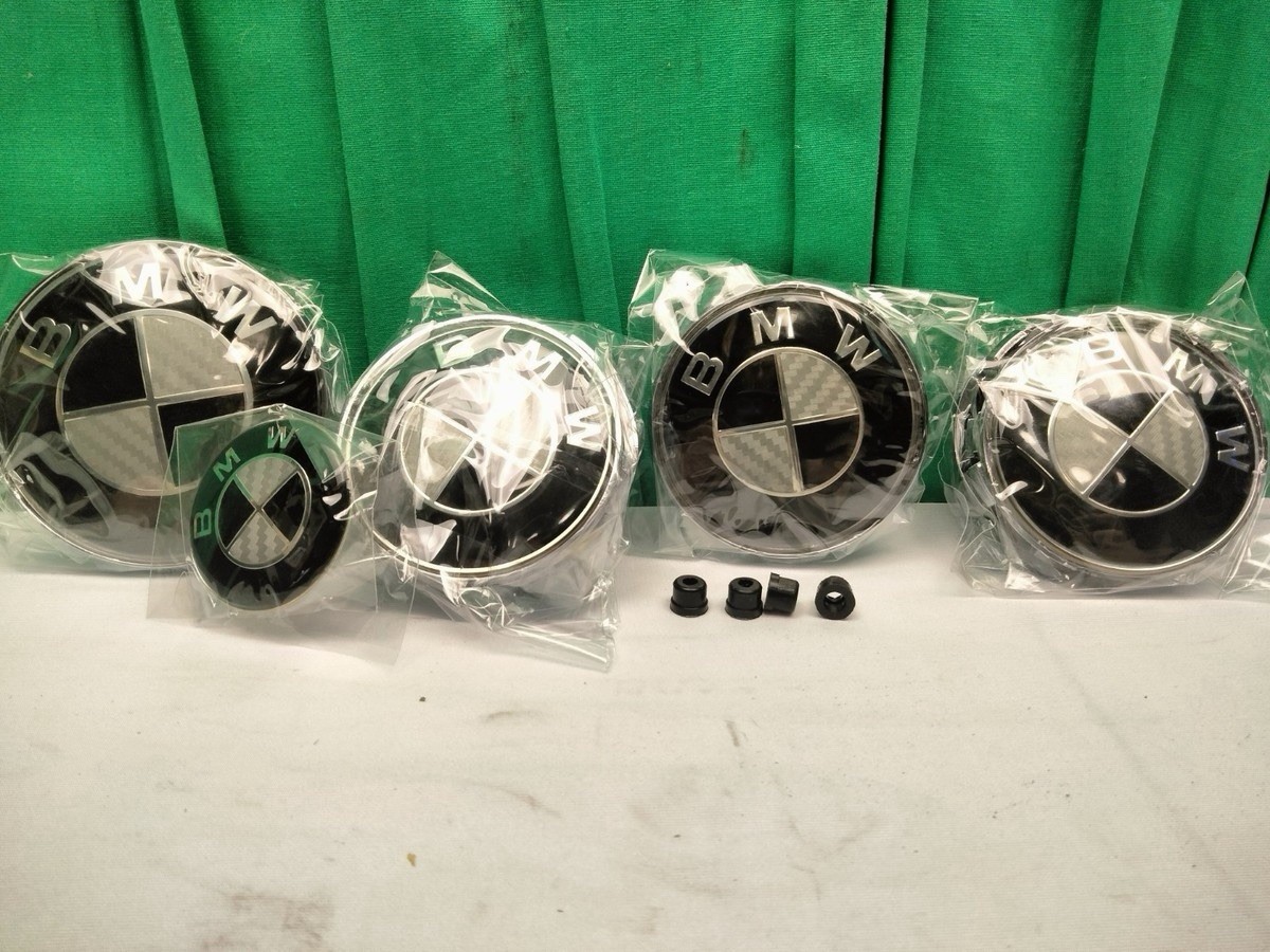 7PCS 82mm/74mm/68mm/45mm For BMW Front Rear Wheel Emblem Centre Caps Badges