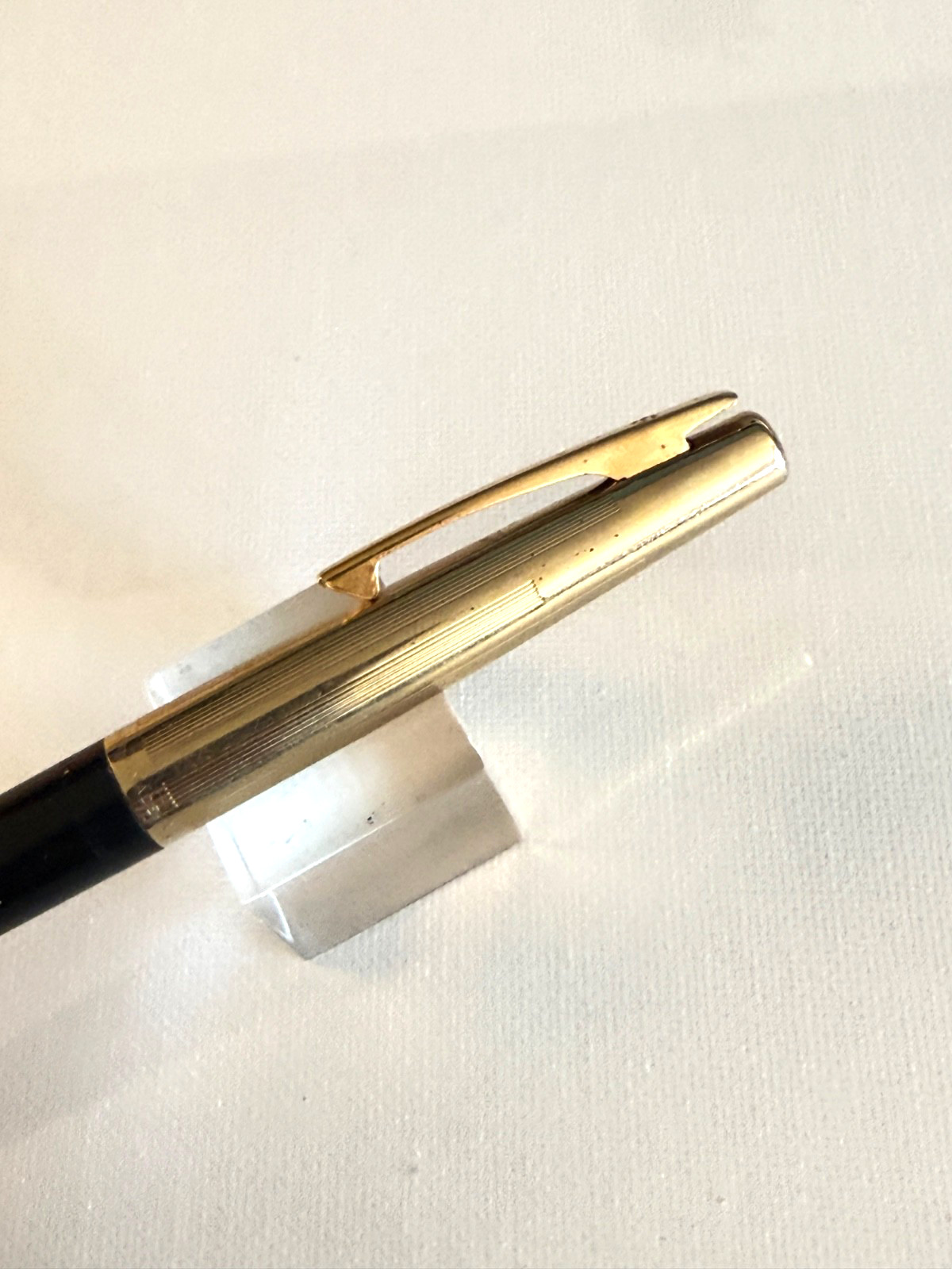 1966 Black Sheaffer Stylist Fountain Pen Fine + Bold nibs, Perfect gold cap. Box
