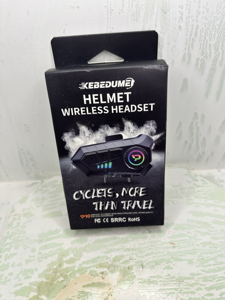 Bluetooth Wireless Helmet Headset, IPX6 Waterproof Earphone, SOFT MIC + New