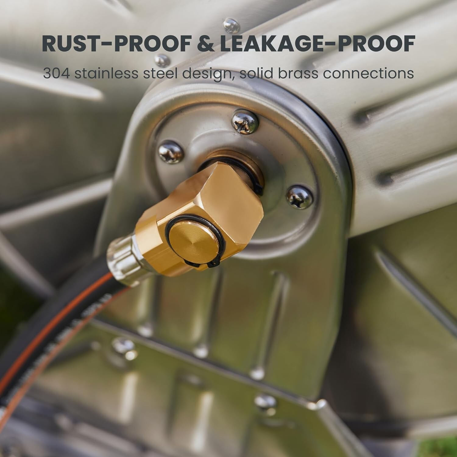 Giraffe Tools Stainless Steel Garden Hose Reel Cart 200ft