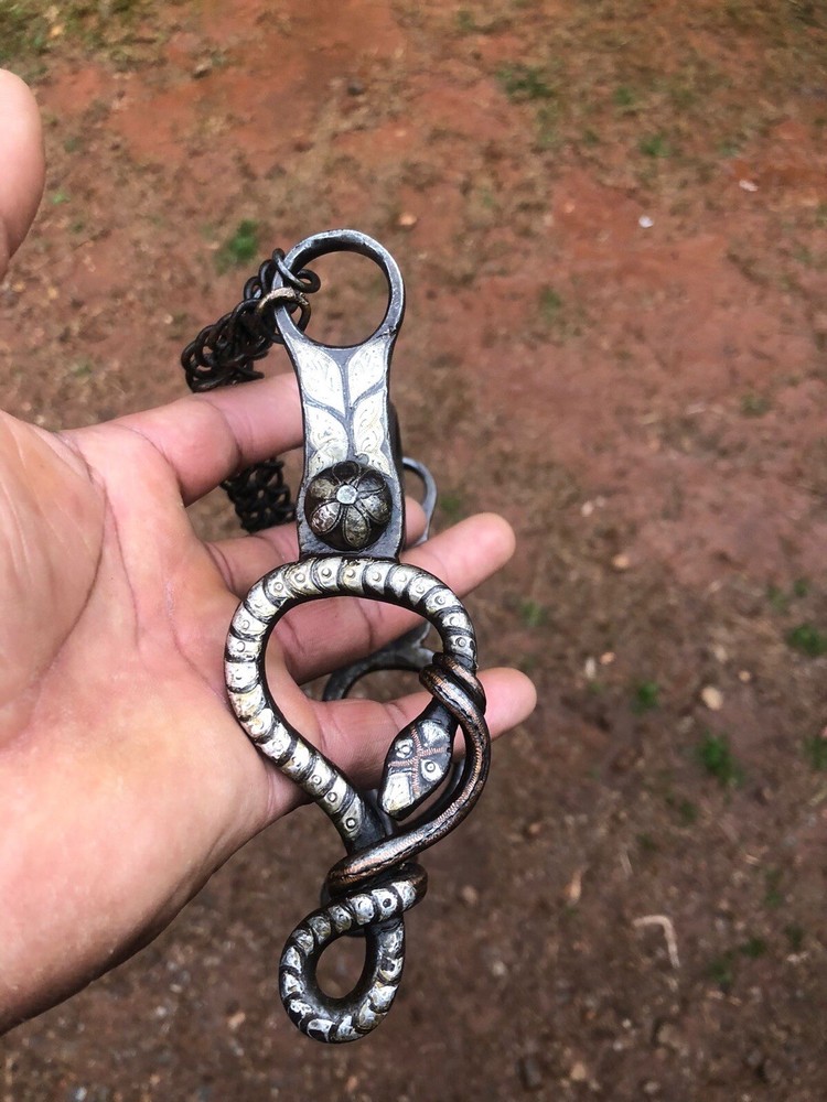 Antique Burro Bit w/ Snakes & Silver