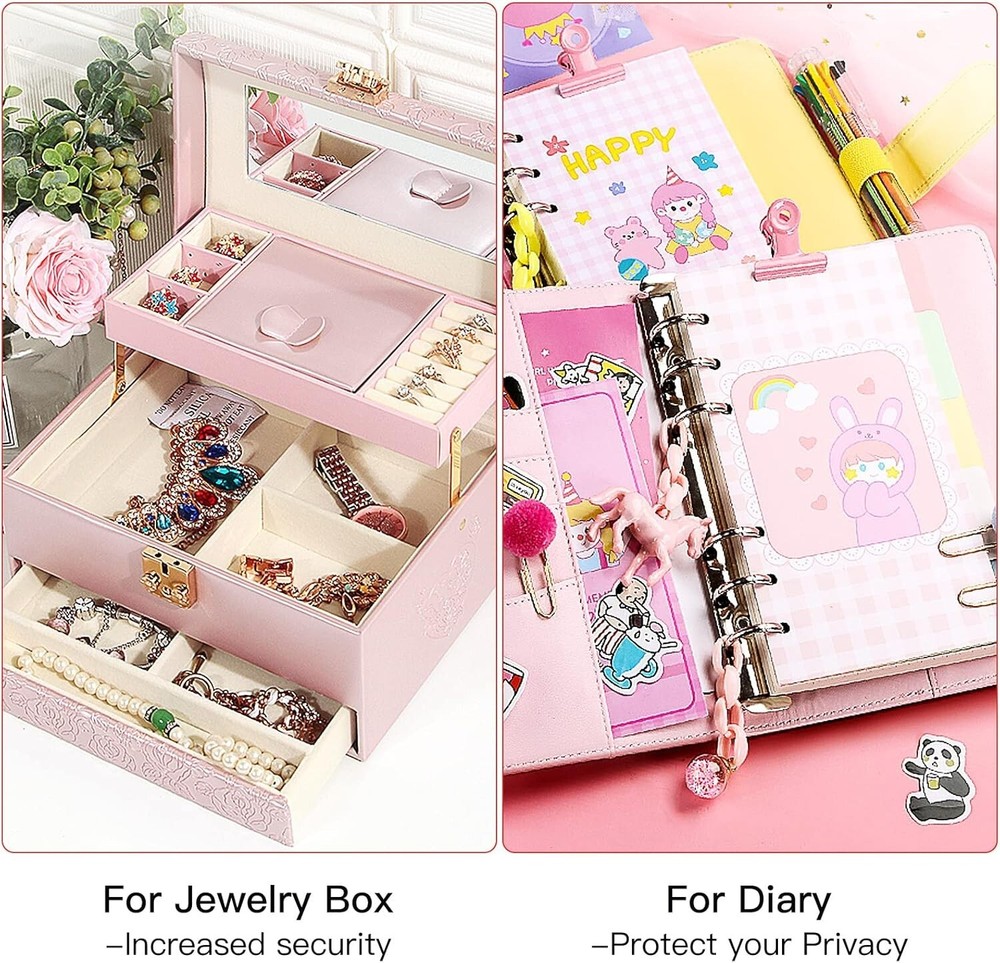 5Pcs Small Locks with Keys, Multicolor Luggage Locks ABS Plastic