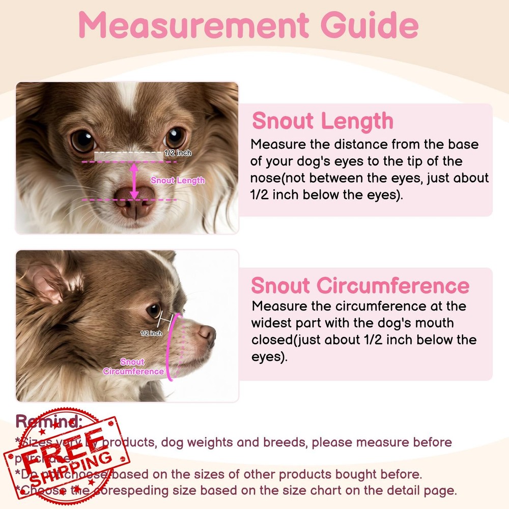 Mayerzon Pink Mesh Dog Muzzle S Small Medium Soft Breathable Prevent Bite