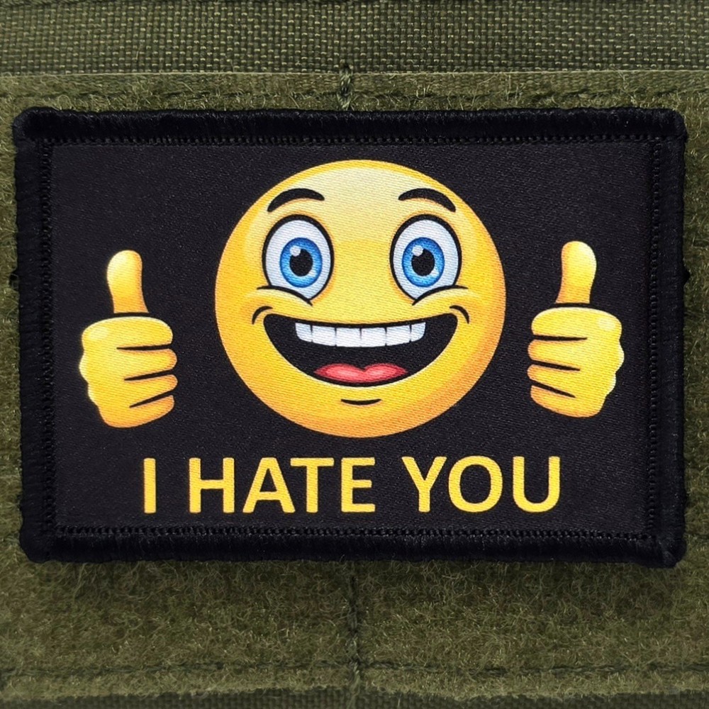 I hate You Patch Moral Tactical Meme Smile Face USA Hook & Loop 3x2