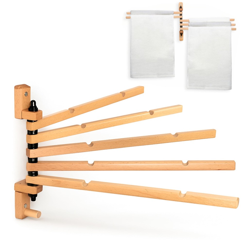 Swivel Towel Rack - Clothes Drying Rack Wall Mounted - Crafted with Rustic Ha...