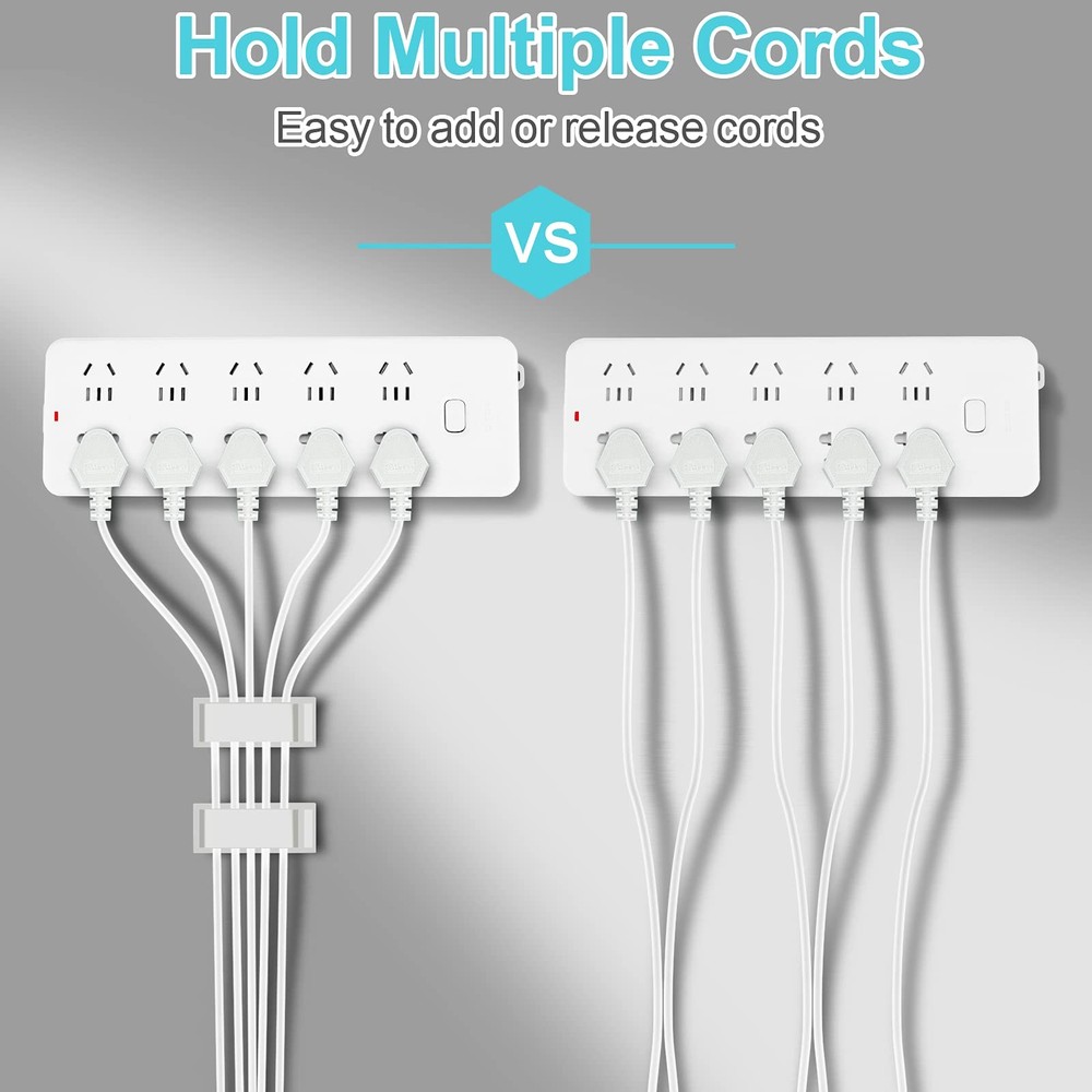 50 PCS Under Table Cable Management Clips White, Large Cable Clips for Comput...