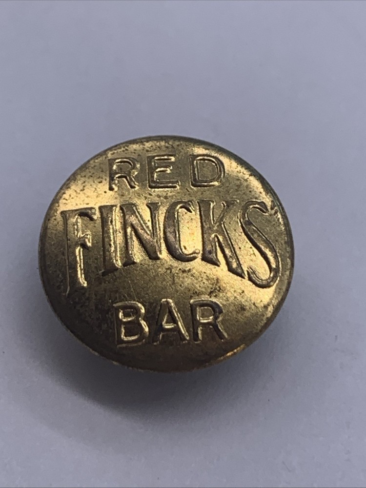 Vintage Red Finks Bar Button