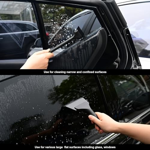 Window Tint Tool Mini Quarter Window Squeegee Small Rubber Scraper Kit for