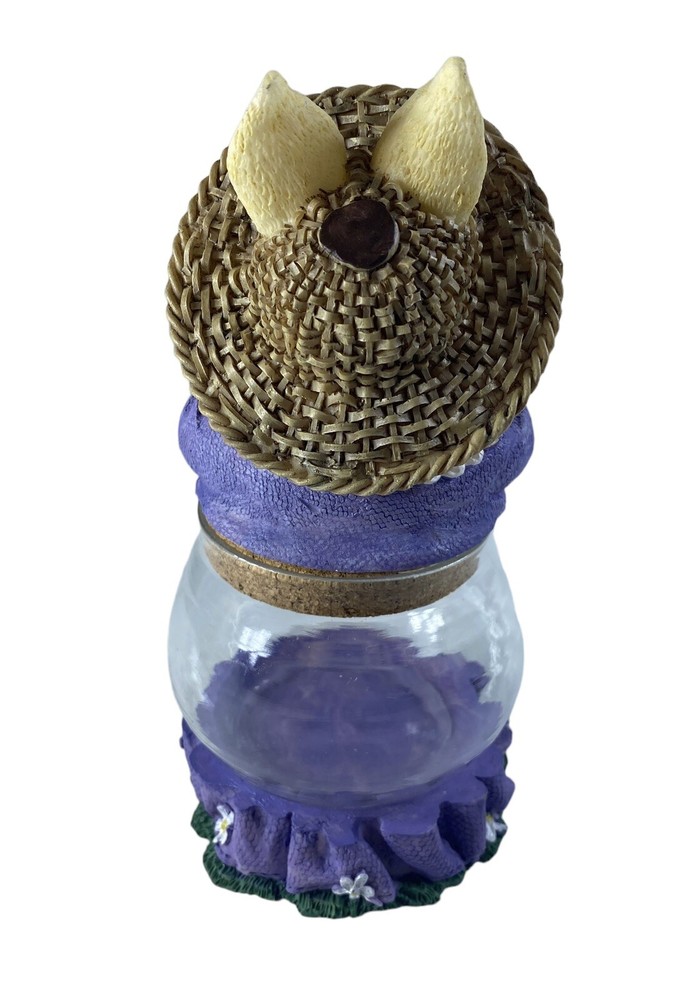 Easter Bunny Glass Jar W/ Easter Egg Approx 7 1/2” Tall