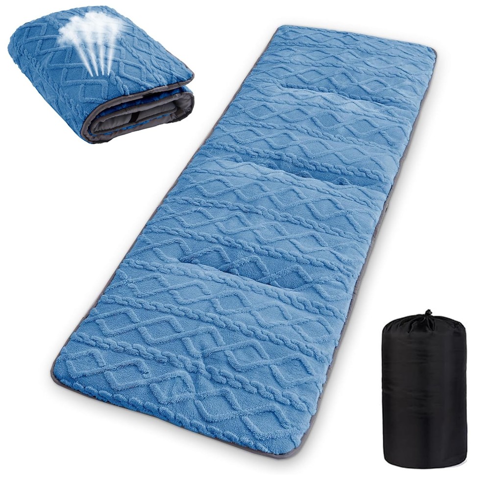 Folding Camping Cot Pad - Portable & Comfortable Outdoor Sleeping Mat with Elast