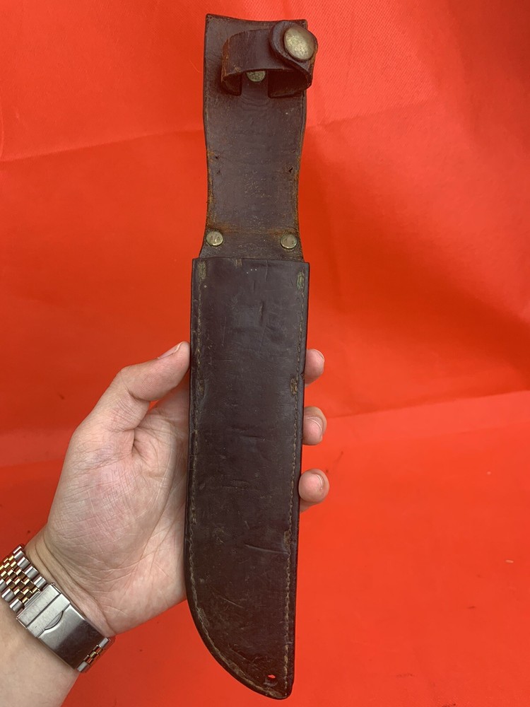 Original WW2 KABAR Fighting Knife USGI Modified Custom Initialed Early Model