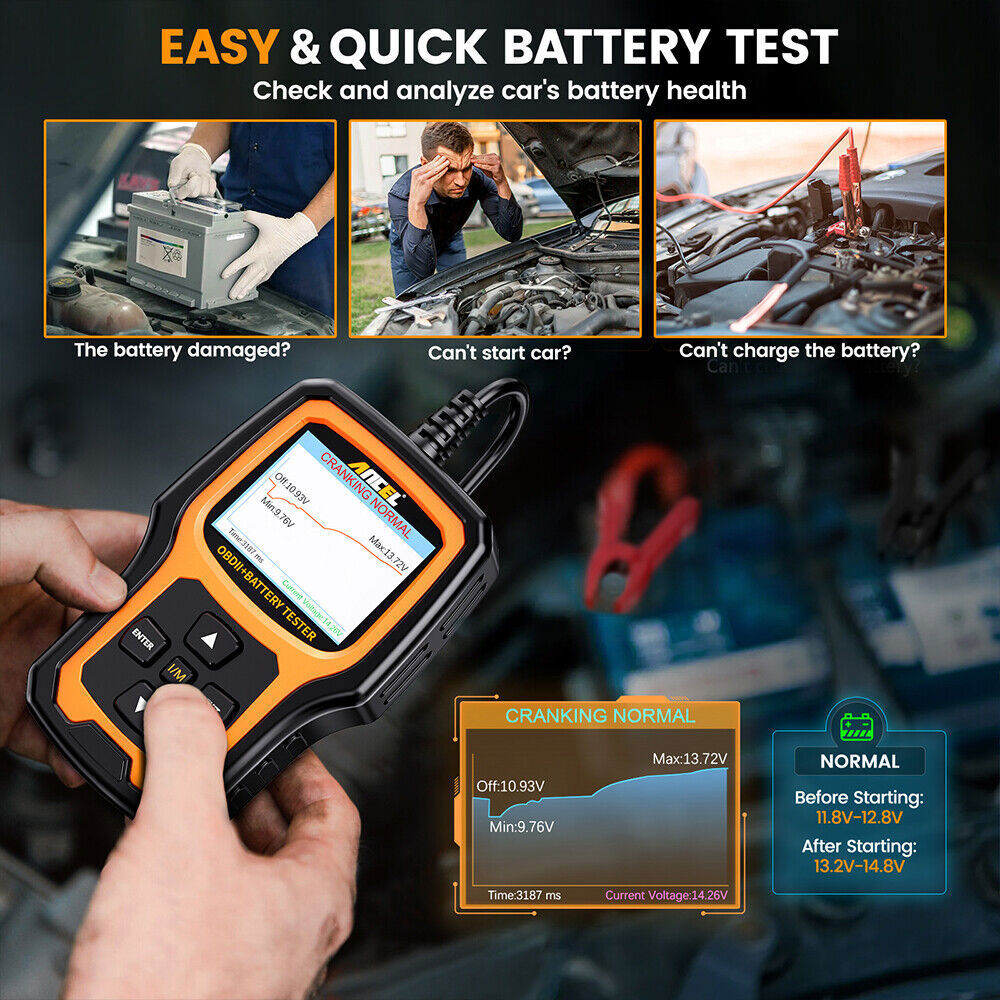 ANCEL 6V/12V Battery Tester Car Engine Fault Code Scanner OBD2 Diagnostic Tool