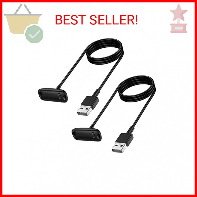 Mixblu Charger Cable Replacement for Fitbit Inspire 3 (2 Pack/3.3Ft)
