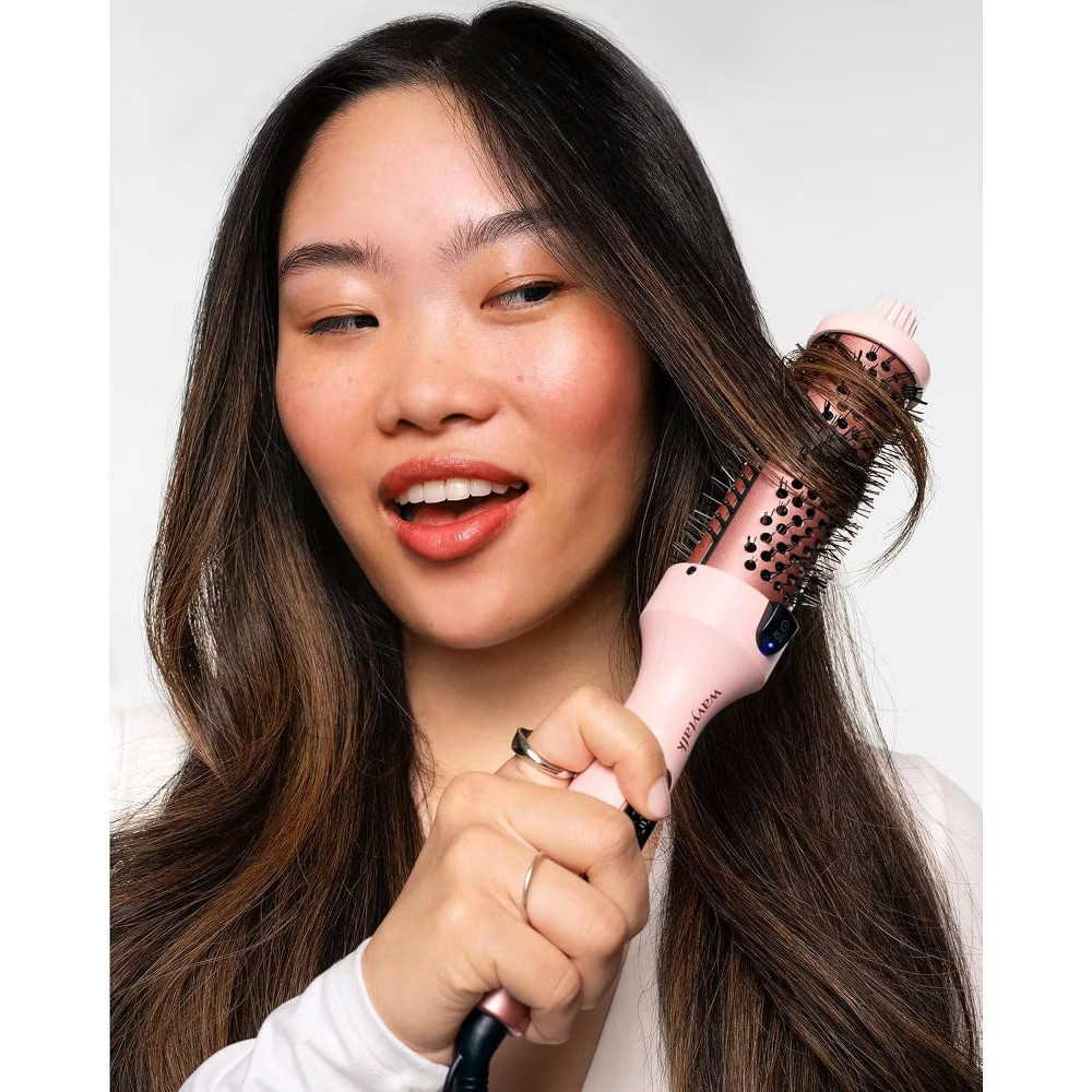 Wavytalk 206 Ionic Thermal Heated Curling Brush - Pink - 1.5"