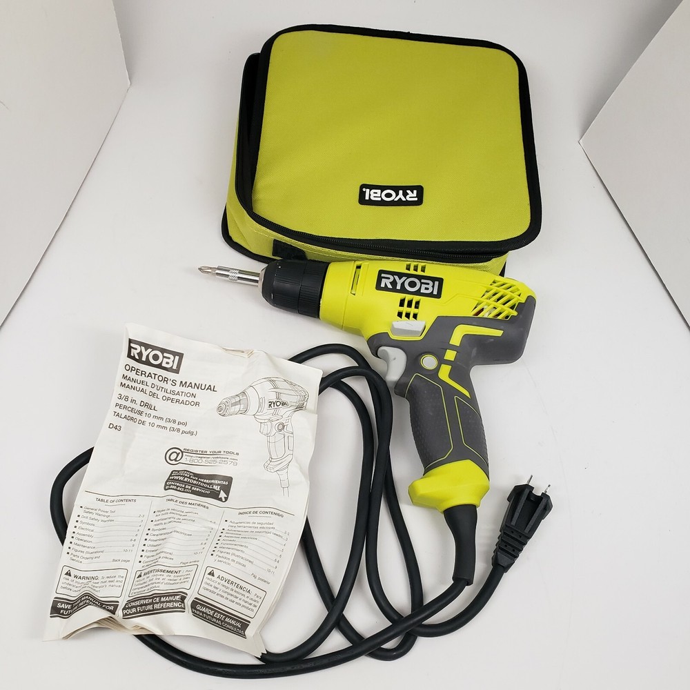 Ryobi D43K 5.5 Corded 3/8 Inch Variable Speed Compact Drill/Driver VG