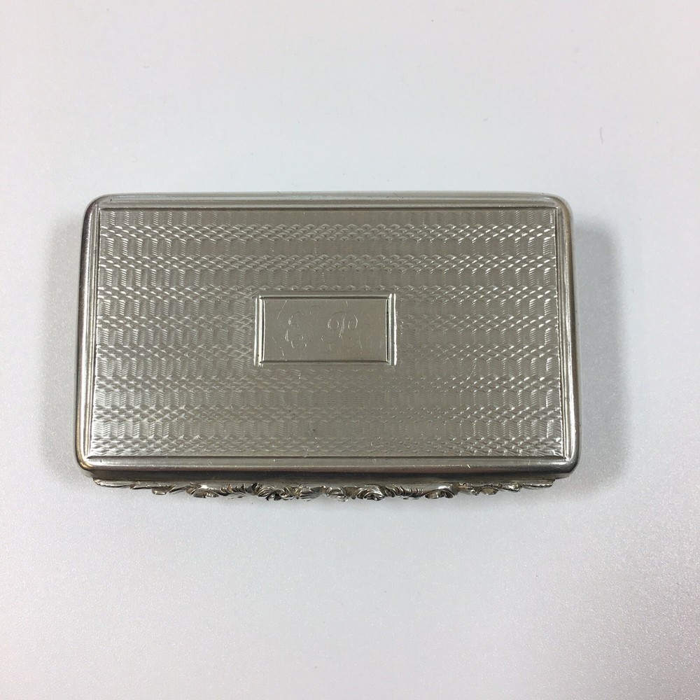 Antique 1839 Francis Clark Victorian Solid Silver Snuff Box 7cm In Width