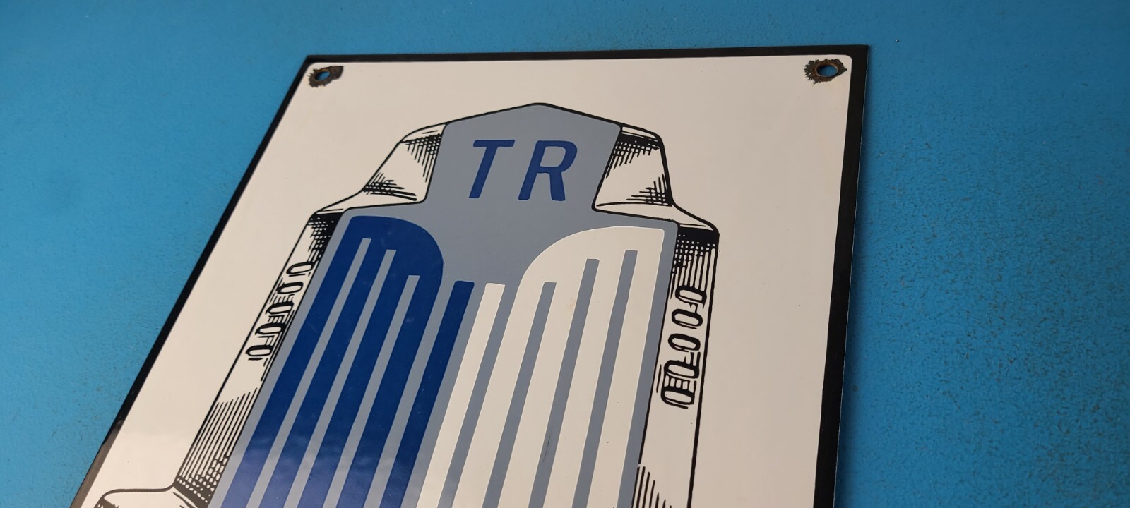 Vintage Triumph Automobiles Sign - Gas Service Dealer Pump Porcelain Sign