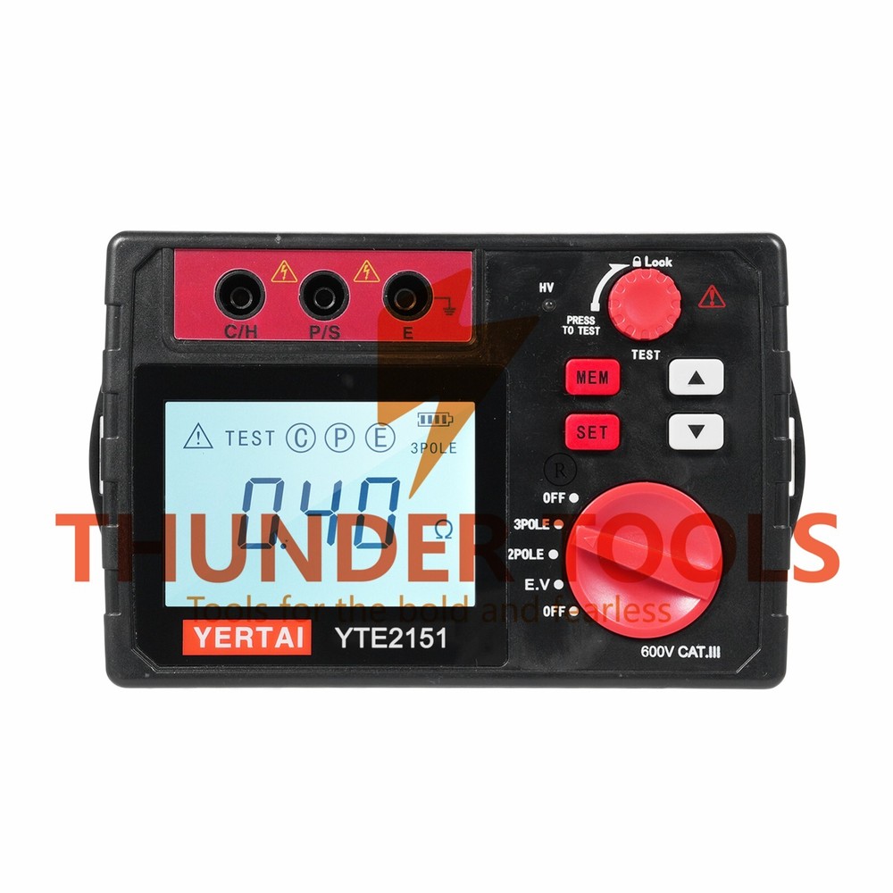 Thunder Tools YERTAI YTE2151 Digital Earth Tester 2000Ω Insulation