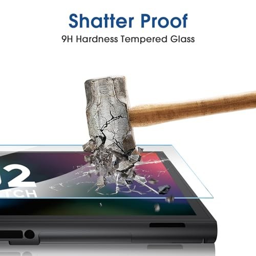 2 Pack Tempered Glass Screen Protector for Nintendo Switch 7.9'' - Easy Install,