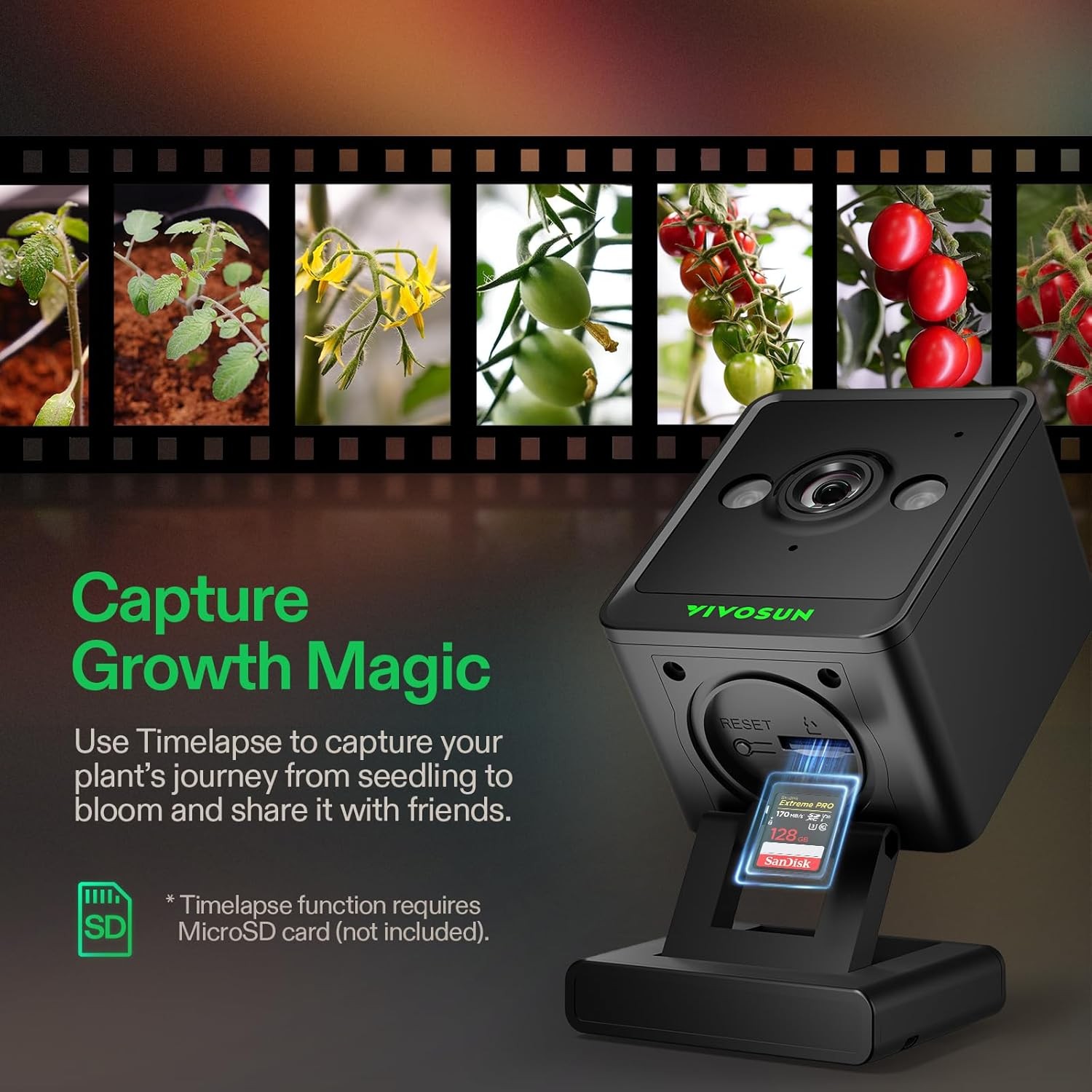 VIVOSUN GrowCam C4 2K QHD WiFi Smart Camera for Grow Tent & VGrow Smart Grow Box