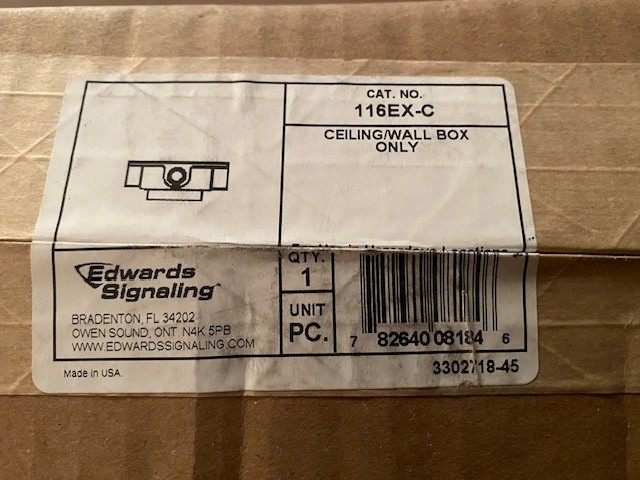 Edwards Signaling 116EX-C Ceiling/Wall Mounting Box