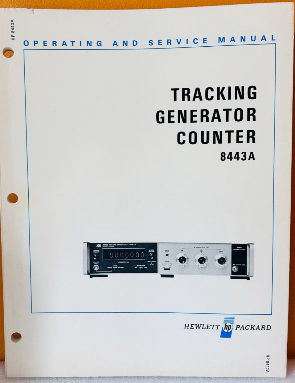 HP 08443-90009 Model 8443A Tracking Generator Counter Oper & Service Manual.