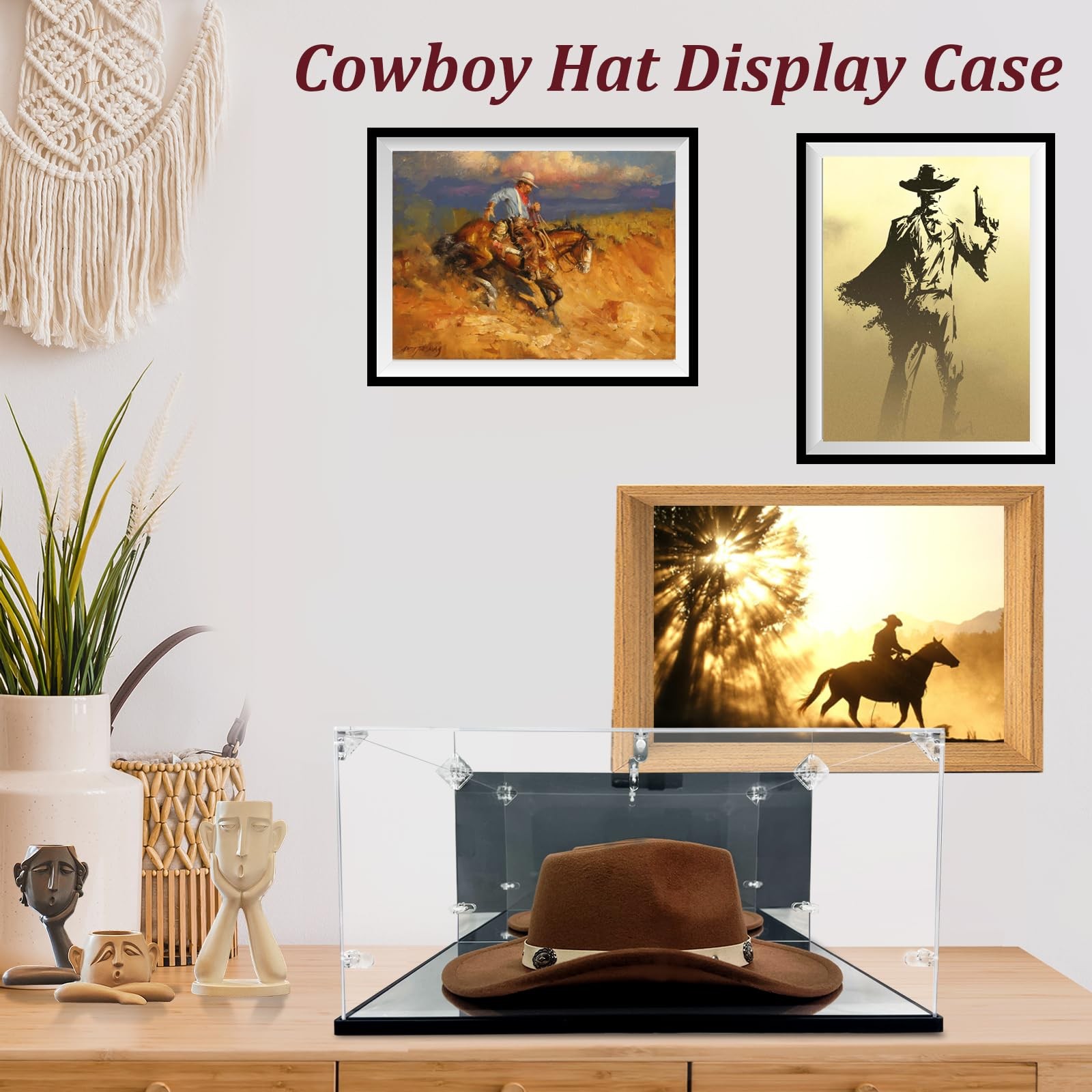 Cowboy Hat Display Case & Protector Box - Dual Mirror - 3mm Clear Premium Acr...