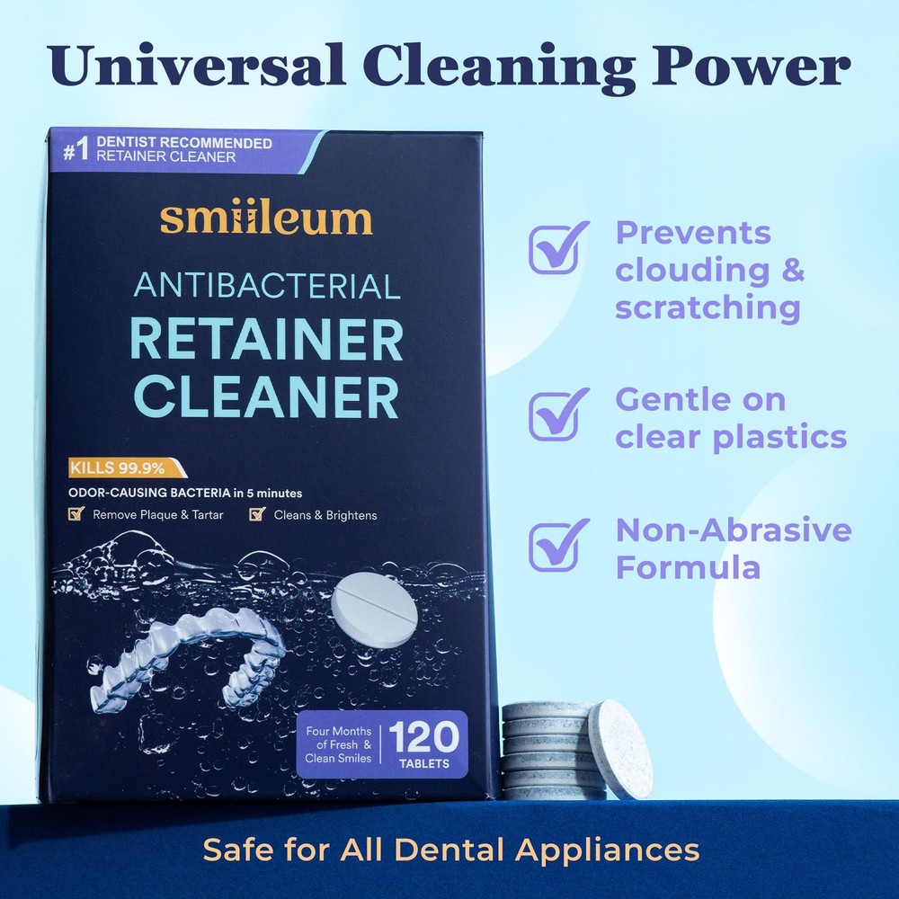 Smiileum Retainer Cleaning Tablets - Individually Sealed White