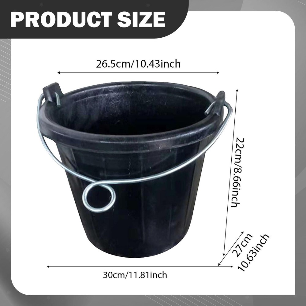 Rubber feed Bucket with Handle Feeder Container Storage Multipurpose Easy