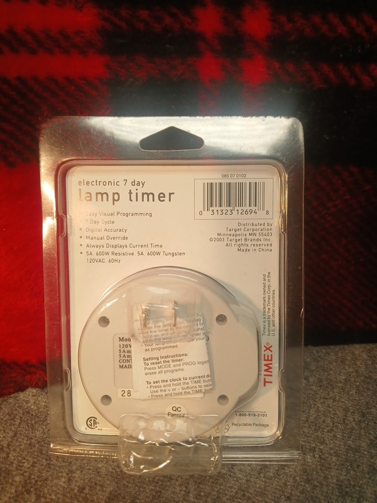Timex Electronic 7-day Lamp Timer, Designed To Automatically Switch Lights On...