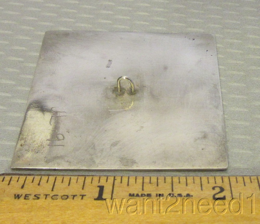 MCM Studio Sterling Silver Button Artisan Signed JL handmade 2" large square