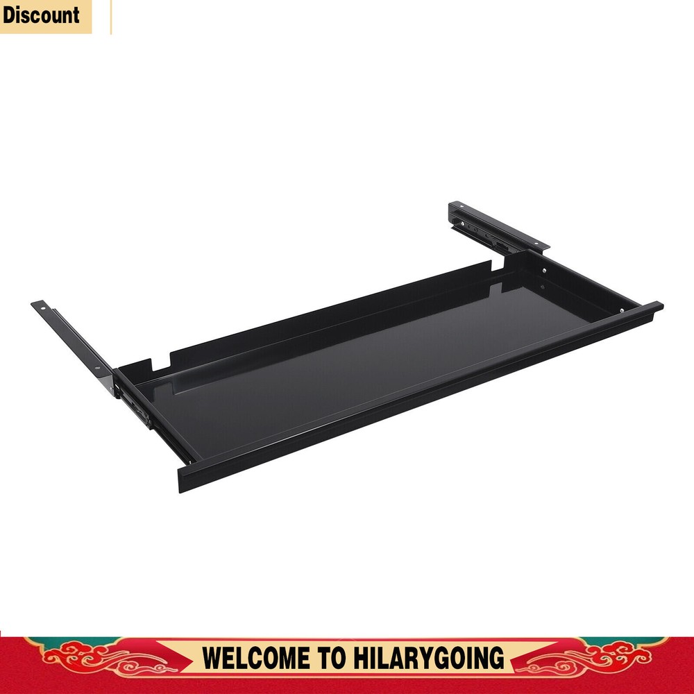Slide Out Under Desk Keyboard Tray Pull Out Keyboard Drawer Shelf Space Saver
