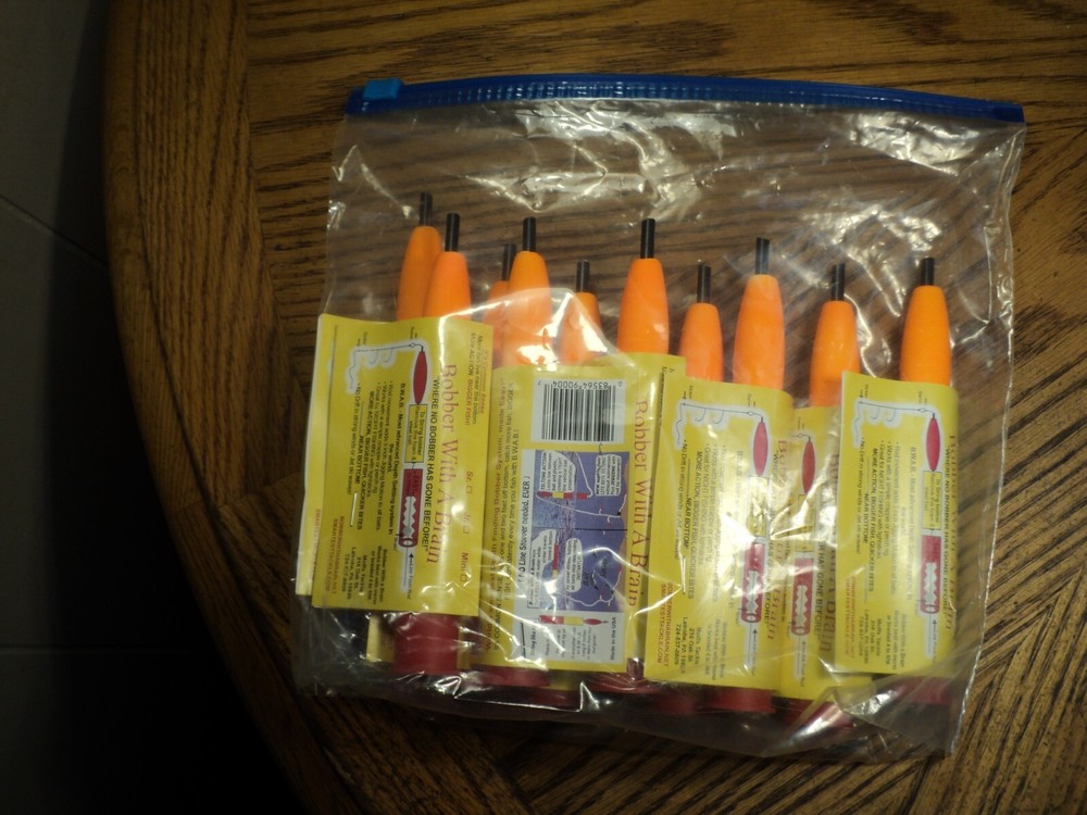 Bobber With A Brain Jr 10 Pack Slip Float  w/ Orange Top