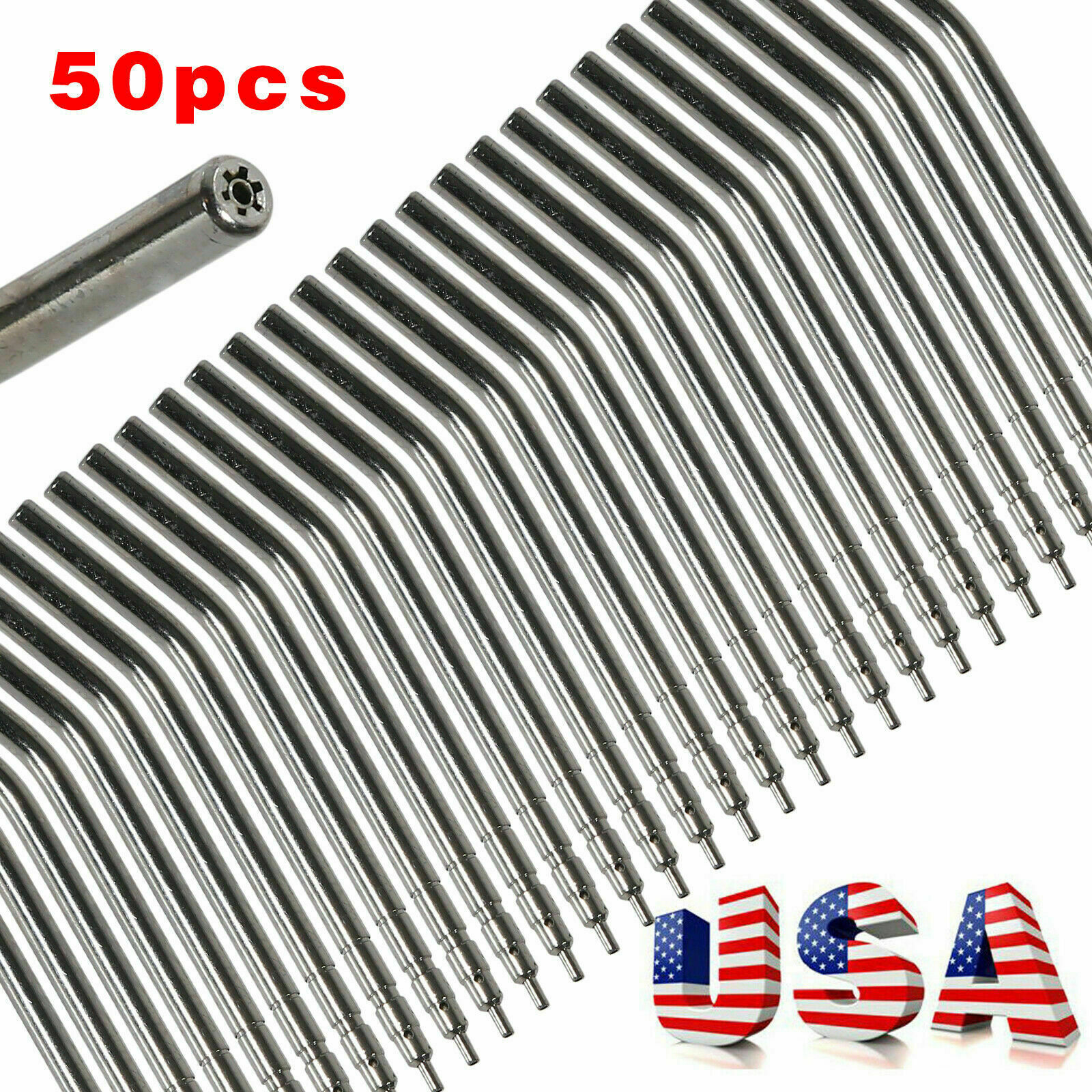 50 Pcs Dental Air Water Spray Triple Syringe Autoclavable Nozzles/Tips/Tubes USA