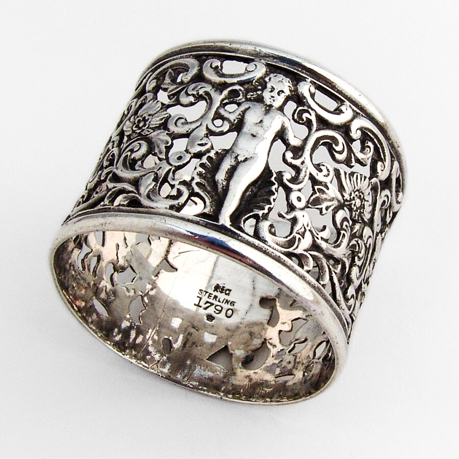 Openwork Napkin Ring Gorham Sterling Silver 1860 Mono Noyes