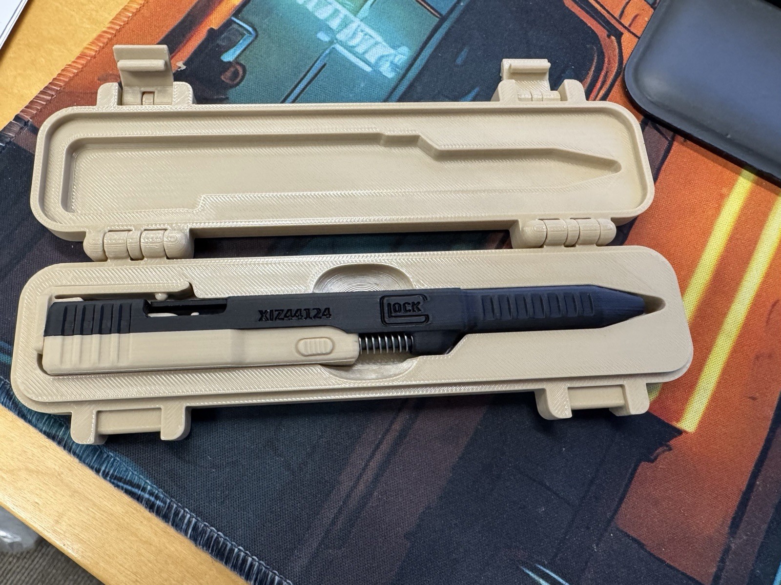 Tactical Slide Action Pen and case(Desert tan and black) Other Colors On Request