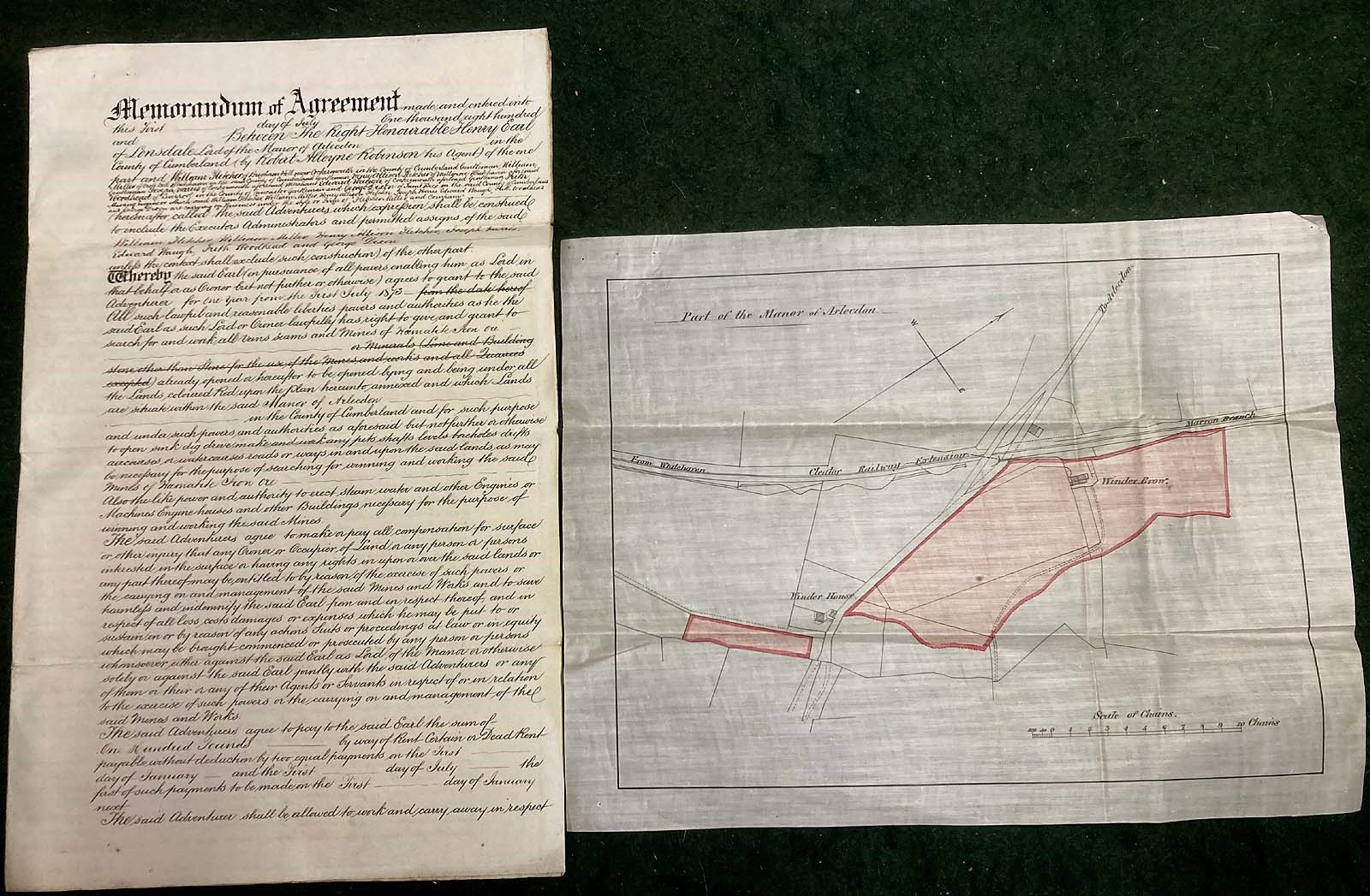 1873 Henry, EARL LONSDALE- ARLECDON Cumberland, Hematite Iron Ore Lease
