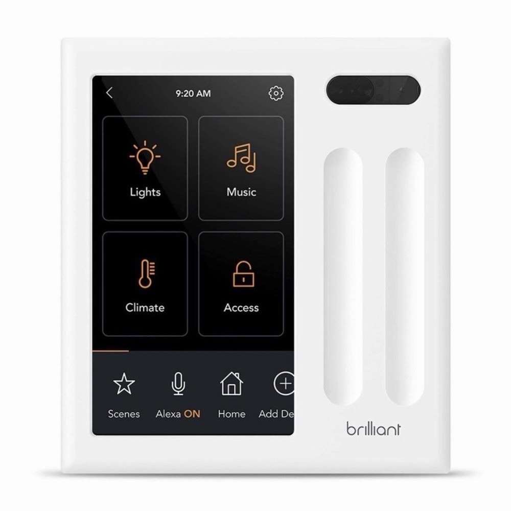 Brilliant 2-Switch Smart Home Control Panel Wireless Wi-Fi Alexa Google HomeKit