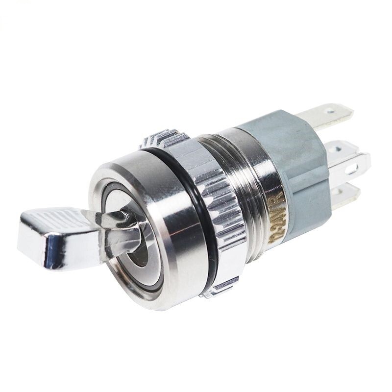16MM Metal Toggle Switch Waterproof Bicolor LED Light 2 Position Self-locking On