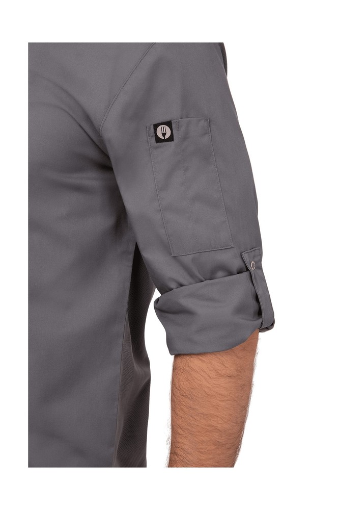 Chef Works Men's Lansing Chef Coat 4X-Large Grey