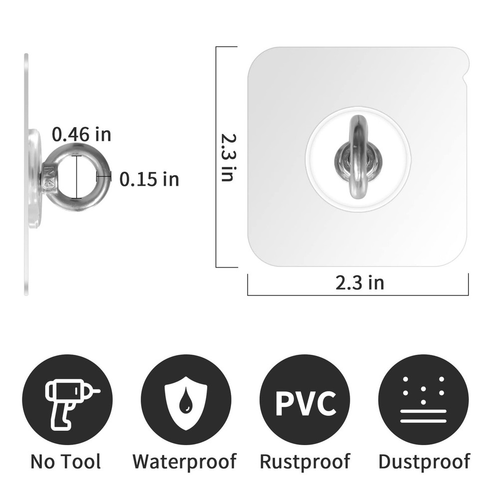 Ceiling Hooks, Practical Wall Hanging Auxiliary Hook, Stainless Steel,Waterpr...